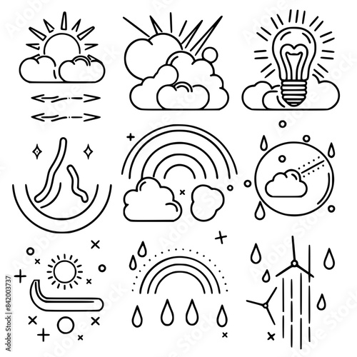 Rain icon, storm icon, weather icon, climate icon, meteorology icon, wind icon, snow icon, moon icon, thunderstorm icon, temperature icon, sun icon, cloud icon, nature icon, sky icon, winter icon, clo