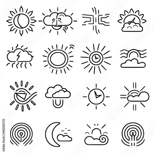 Rain icon, storm icon, weather icon, climate icon, meteorology icon, wind icon, snow icon, moon icon, thunderstorm icon, temperature icon, sun icon, cloud icon, nature icon, sky icon, winter icon, clo