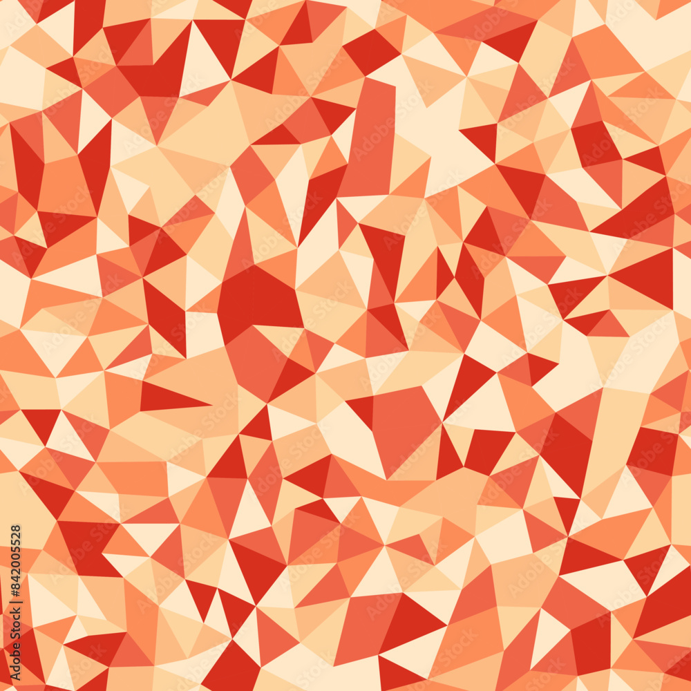 Minimal geometric background with small triangles in a warm sunset color palette. Seamless and repeatable pattern. Modern vector tiles. Minimal geometric background with small triangles in a warm sunset color palette. Seamless and repeatable pattern. Modern vector tiles.
