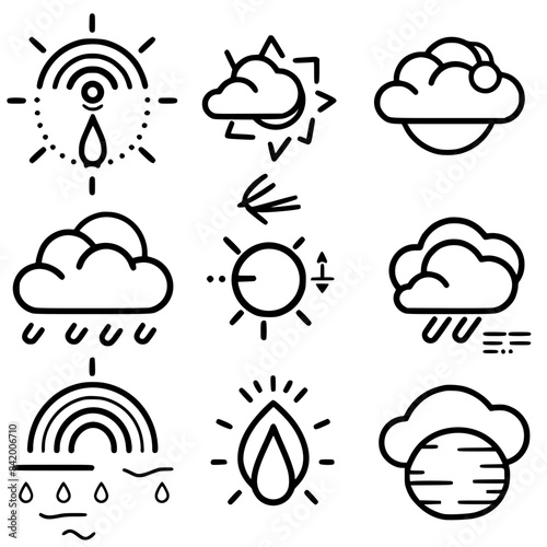 Rain icon, storm icon, weather icon, climate icon, meteorology icon, wind icon, snow icon, moon icon, thunderstorm icon, temperature icon, sun icon, cloud icon, nature icon, sky icon, winter icon, clo