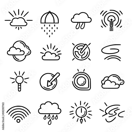 Rain icon, storm icon, weather icon, climate icon, meteorology icon, wind icon, snow icon, moon icon, thunderstorm icon, temperature icon, sun icon, cloud icon, nature icon, sky icon, winter icon, clo