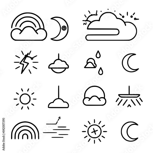 Rain icon, storm icon, weather icon, climate icon, meteorology icon, wind icon, snow icon, moon icon, thunderstorm icon, temperature icon, sun icon, cloud icon, nature icon, sky icon, winter icon, clo