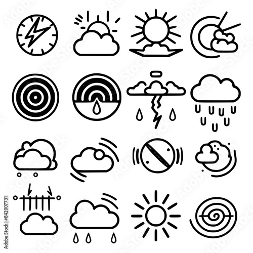 Rain icon, storm icon, weather icon, climate icon, meteorology icon, wind icon, snow icon, moon icon, thunderstorm icon, temperature icon, sun icon, cloud icon, nature icon, sky icon, winter icon, clo