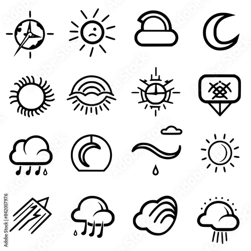 Rain icon, storm icon, weather icon, climate icon, meteorology icon, wind icon, snow icon, moon icon, thunderstorm icon, temperature icon, sun icon, cloud icon, nature icon, sky icon, winter icon, clo
