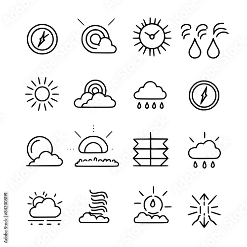 Rain icon, storm icon, weather icon, climate icon, meteorology icon, wind icon, snow icon, moon icon, thunderstorm icon, temperature icon, sun icon, cloud icon, nature icon, sky icon, winter icon, clo