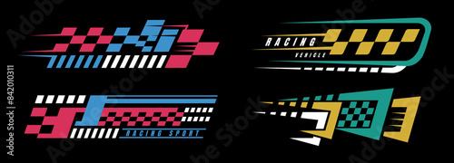Sport racing stripes design template. Vinyl decal element racing graphic design.
