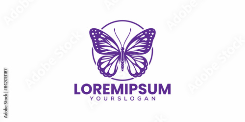 Purple butterfly vector illustration logo
