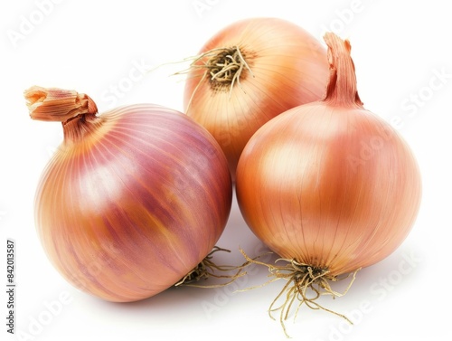 Onions on a white background.