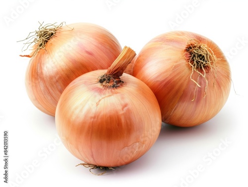 Onions on a white background.