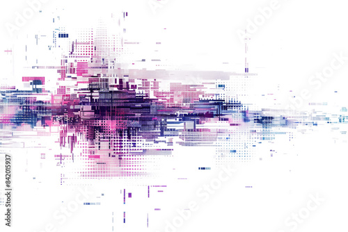 Transition Effect Mimicking Glitches Isolated on Transparent Background