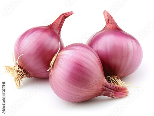 Shallot onions on a white b...