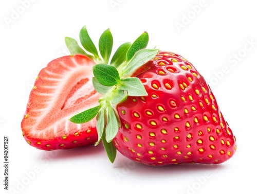 Strawberry with leaves isol...