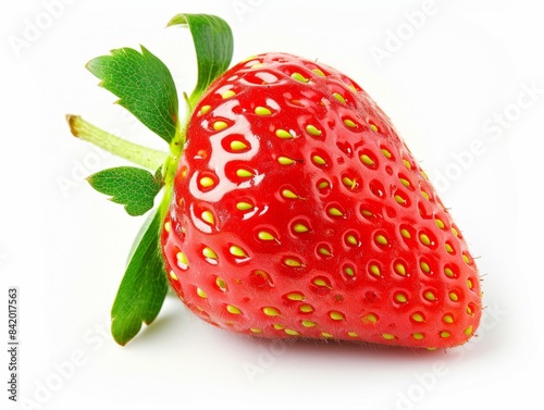 Strawberry with leaves isol...