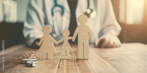 Focus on a family protected by comprehensive health insurance.