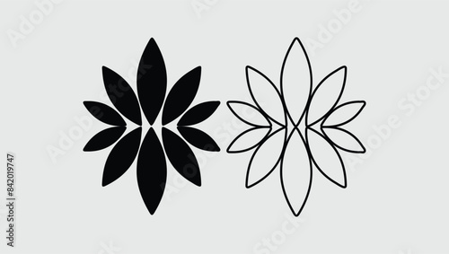 Vector hand drawn line art illustration.