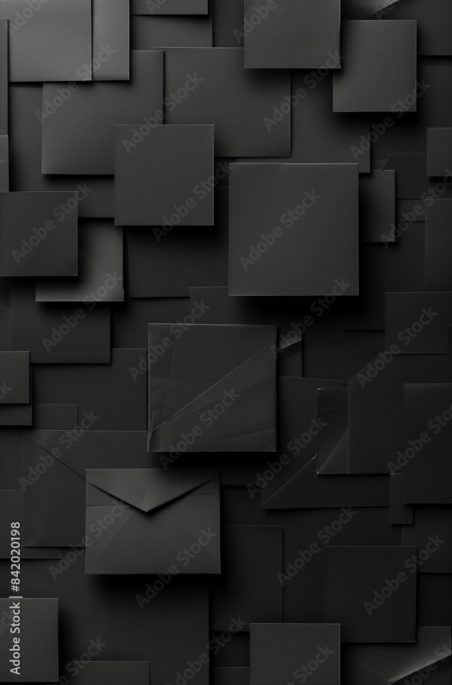 A black background with textured squares and origami paper. A black background with textured squares and origami paper.