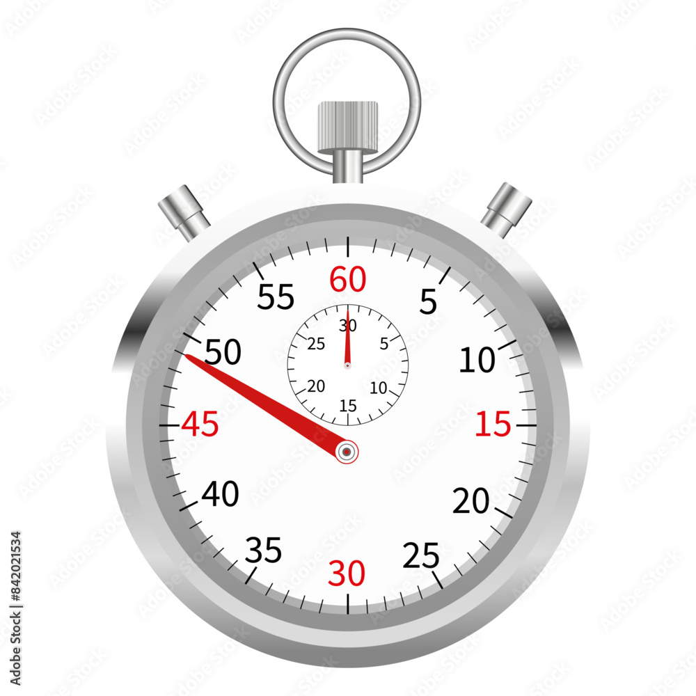 Stopwatch with Red and Black Markings for Accurate Time Measurement