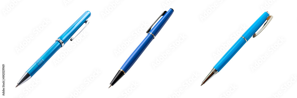 3d illustration of set Blue Pen isolated on transparent background 3d illustration of set Blue Pen isolated on transparent background