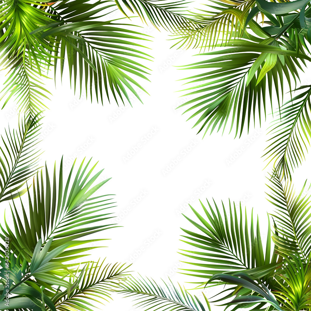 Fototapeta premium palm leaves isolated on white