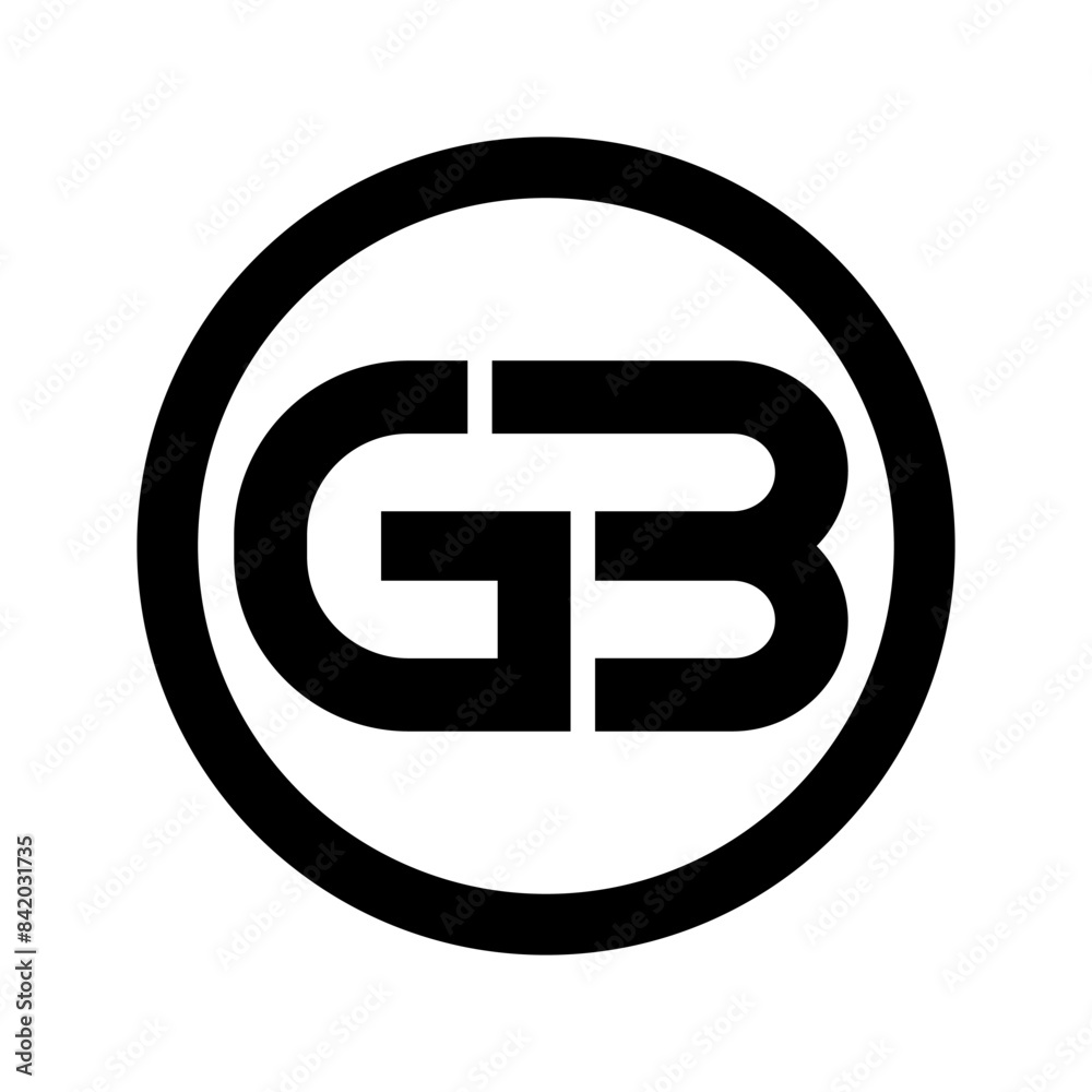 GB logo letter combination design in circle vector based GB logo letter combination design in circle vector based