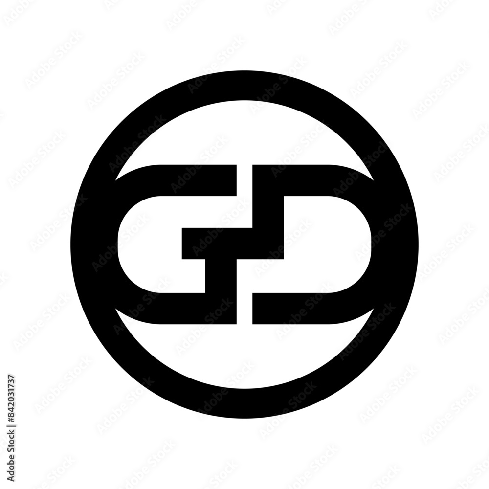 GD logo letter combination design in circle vector based GD logo letter combination design in circle vector based