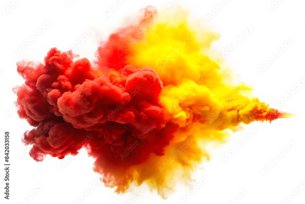 red and yellow smoke