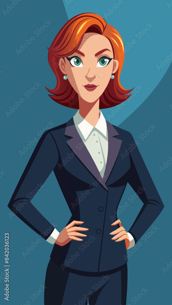 Businesswoman in a power suit standing confidently vector Businesswoman in a power suit standing confidently vector