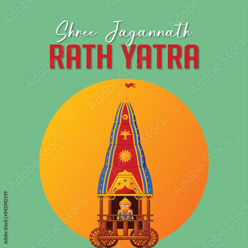 Rath Yatra vector illustration design for social media poster and banner
