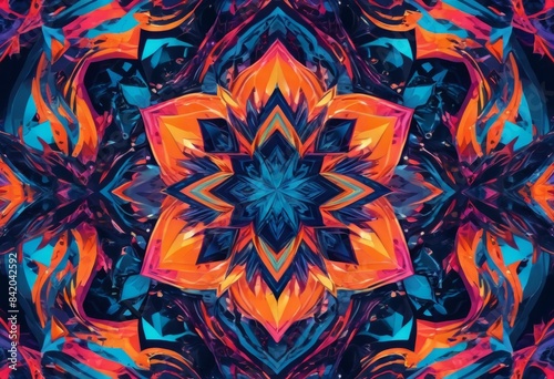 Geometric Background with Fluid Shape Composition