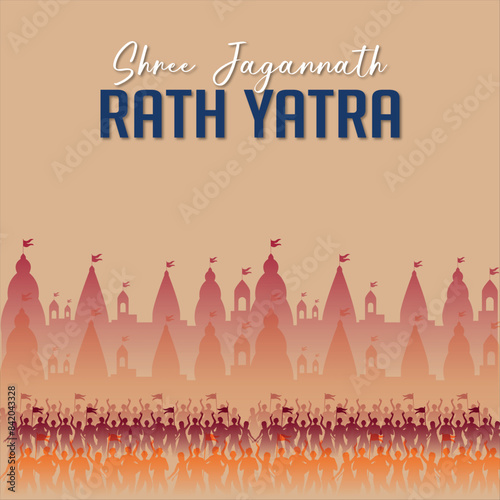 Rath Yatra vector illustration design for social media poster and banner
