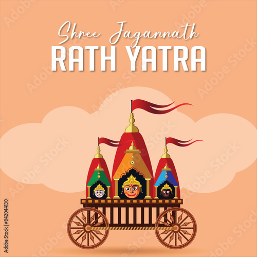 Rath Yatra vector illustration design for social media poster and banner