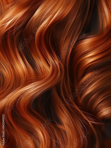 Gleaming Amber Waves  Stunning  Shimmering Copper Hair  Perfect for Hair Care Product Promotions and Advertisements