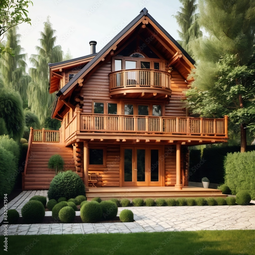 A beautiful modern house in a forest A beautiful modern house in a forest