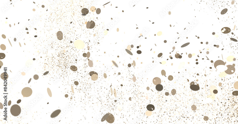 Cascading Splendor: Striking 3D Illustration Showcasing a Dazzling gold Confetti Display