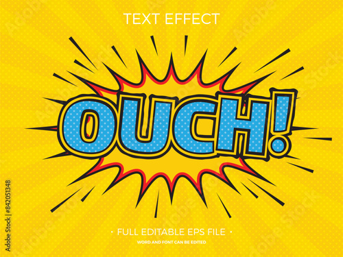 Editable comic book text effect with vibrant colors style  editable text