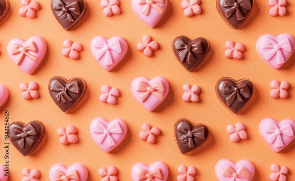 Chocolate Valentine's hearts as background Chocolate Valentine's hearts as background