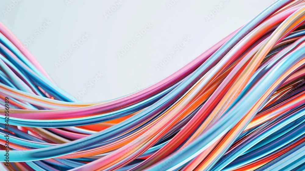 Sci-Fi cable wire illustration with a white background Sci-Fi cable wire illustration with a white background