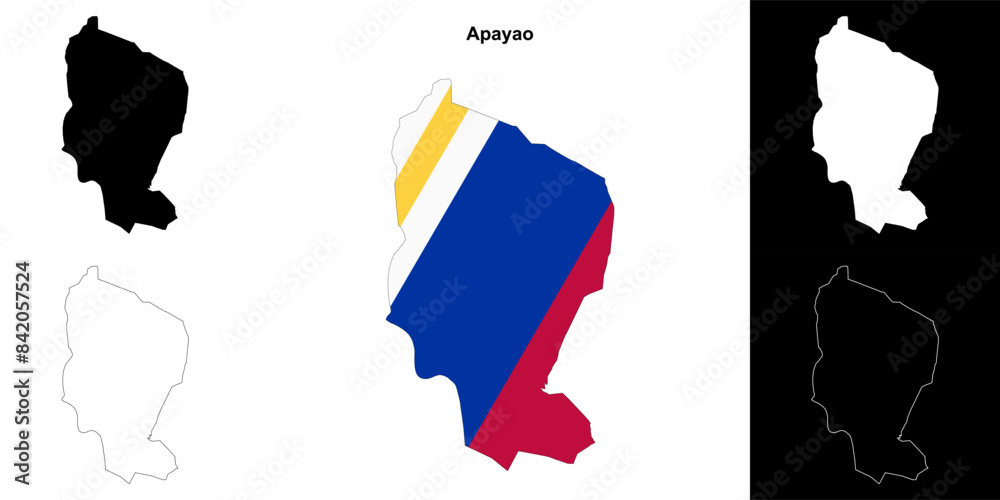 Apayao province outline map set Apayao province outline map set