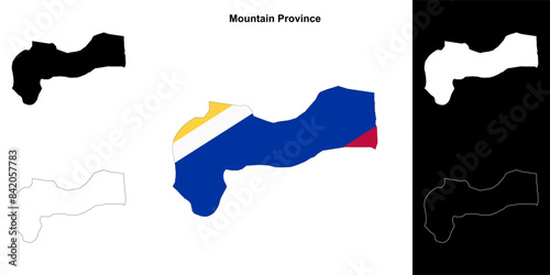 Mountain Province province outline map set
