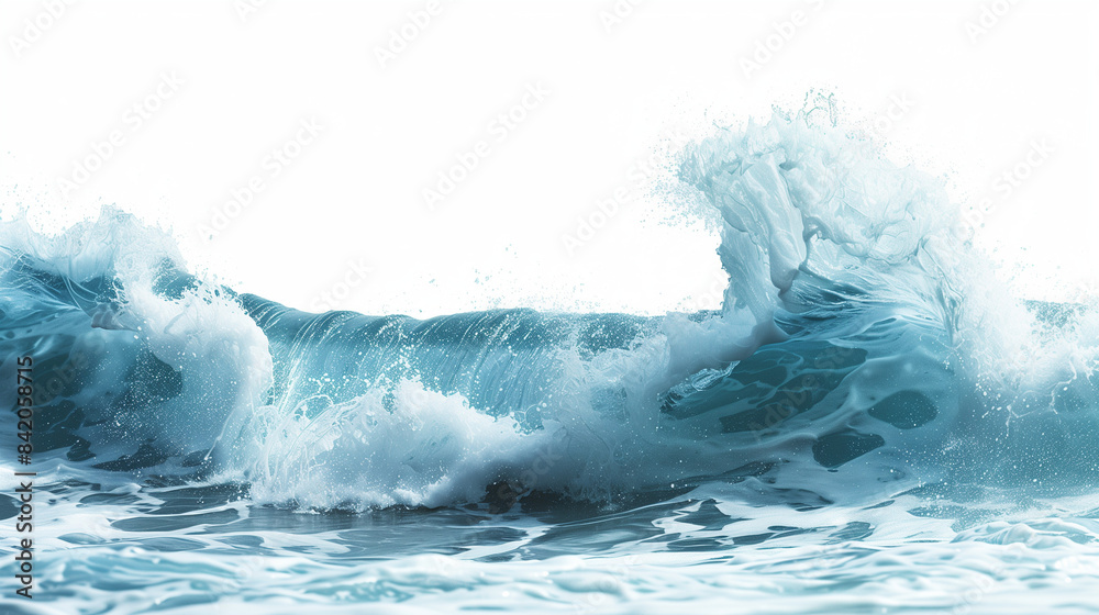 Obraz premium An ocean wave isolated on a white background