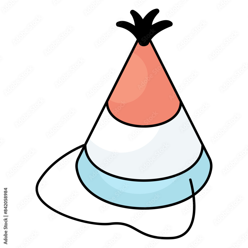 A beautiful design icon of party hat A beautiful design icon of party hat