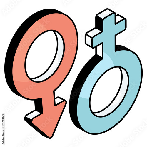 Modern design icon of gender