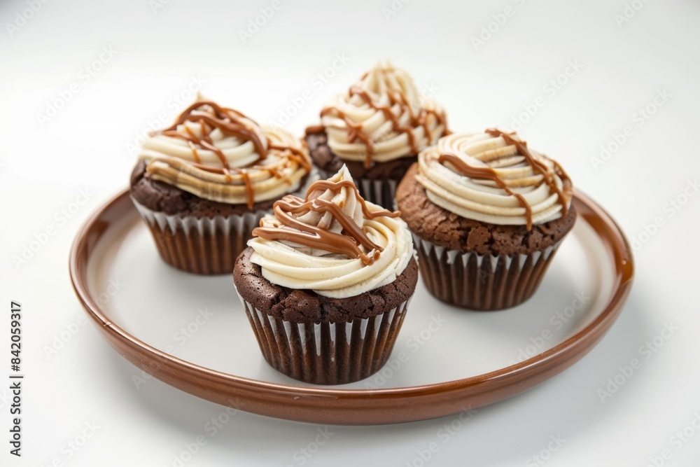 Heavenly Banana Brownie Cupcakes with Caramel Swirl Heavenly Banana Brownie Cupcakes with Caramel Swirl