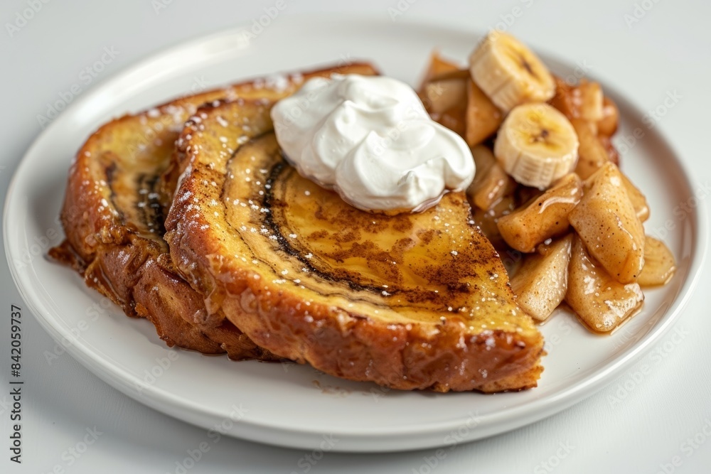 Delicious Banana Bread French Toast with Ripe Bananas and Caramelized Walnuts Delicious Banana Bread French Toast with Ripe Bananas and Caramelized Walnuts