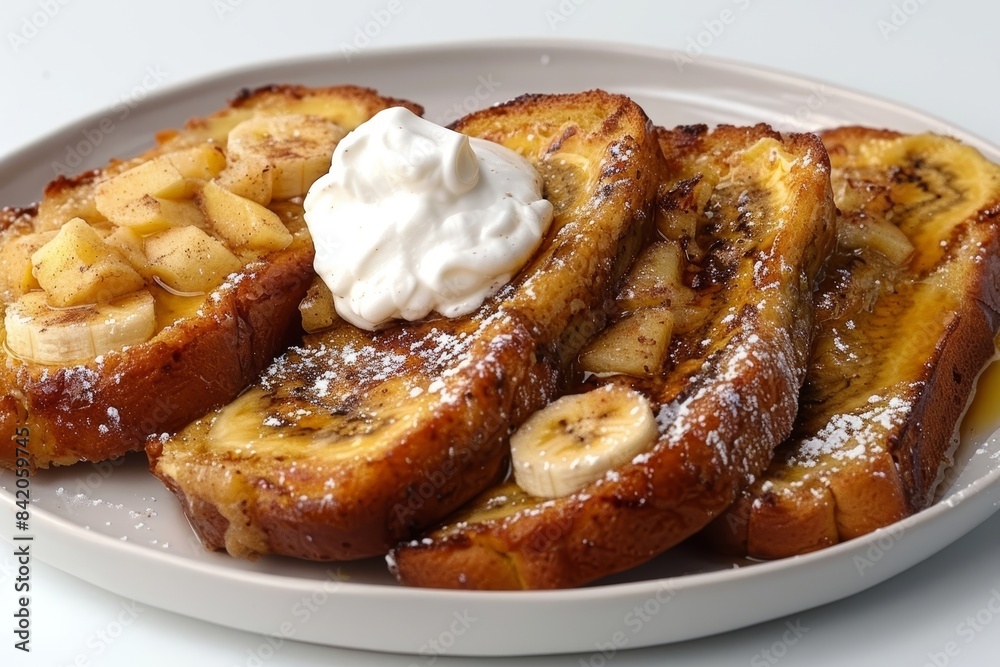 Delicious Banana Bread French Toast with Ripe Bananas and Infused Cinnamon Batter Delicious Banana Bread French Toast with Ripe Bananas and Infused Cinnamon Batter