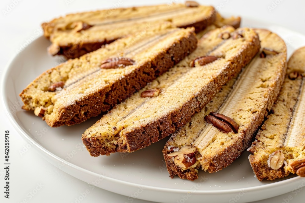 Crisp and Sweet Banana Bread Biscotti with a Drizzle of Honey