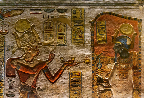 ancient color egypt images on wall photo