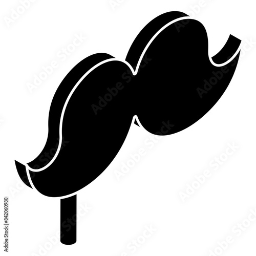 A trendy design icon of mustache prop