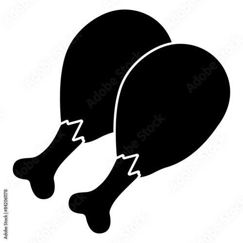 A colored design icon of chicken legs
