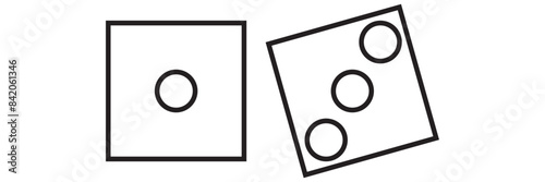 Set of monochrome dices. Vector isolated dice icons